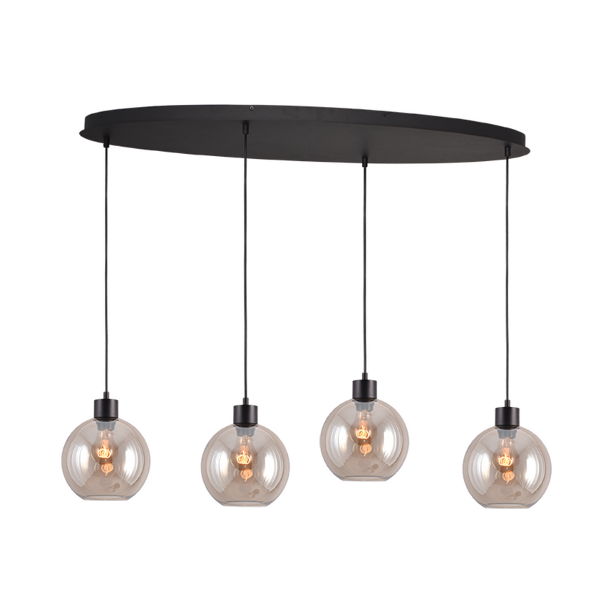 Lazise arany üveg függőlámpa fekete foglalattal