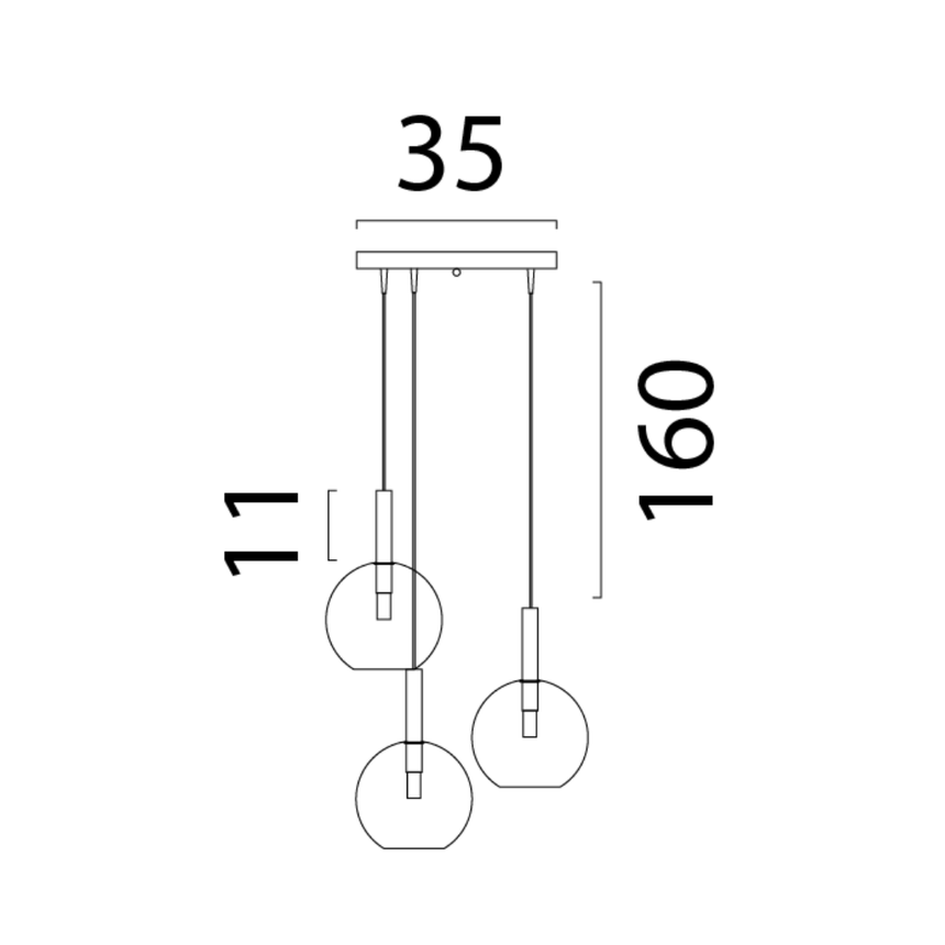 Lido világosszürke üveg függőlámpa