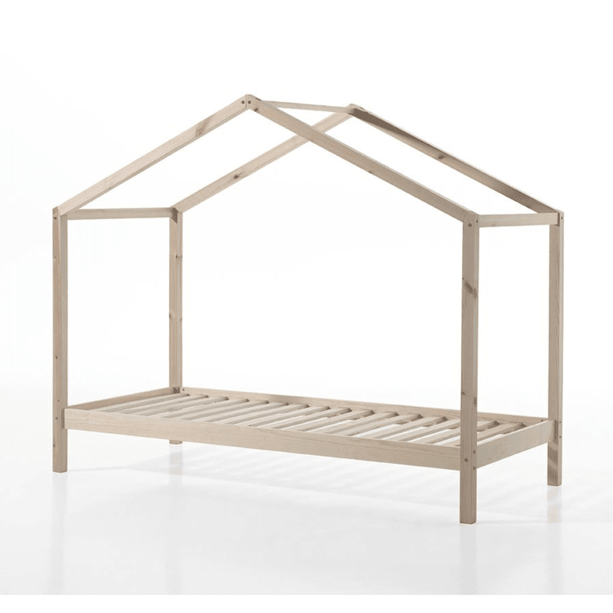 Dallas ZH90 wooden house children's bed, 90x200 with bed linen holder