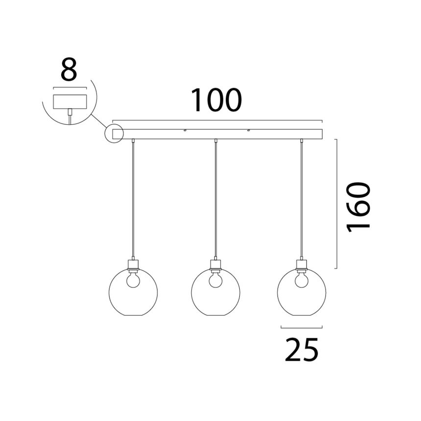 Lazise arany üveg függőlámpa arany foglalattal