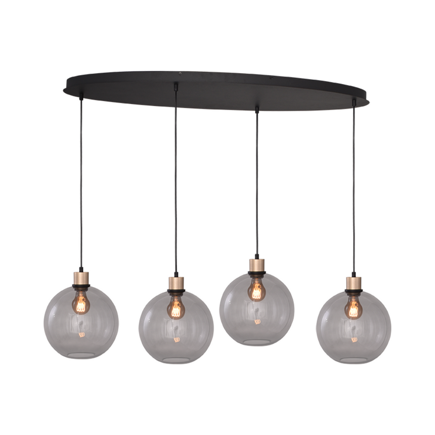 Lazise világosszürke üveg függőlámpa arany foglalattal