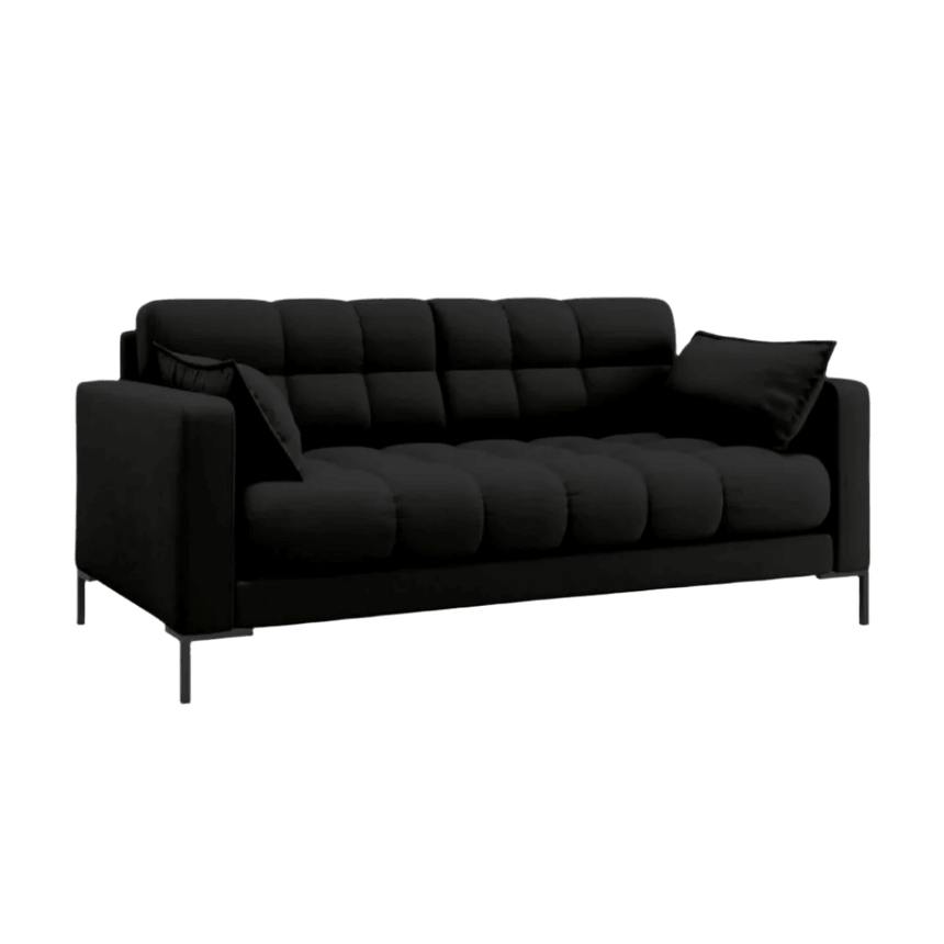 Mamaia 2-seater fabric sofa with black legs