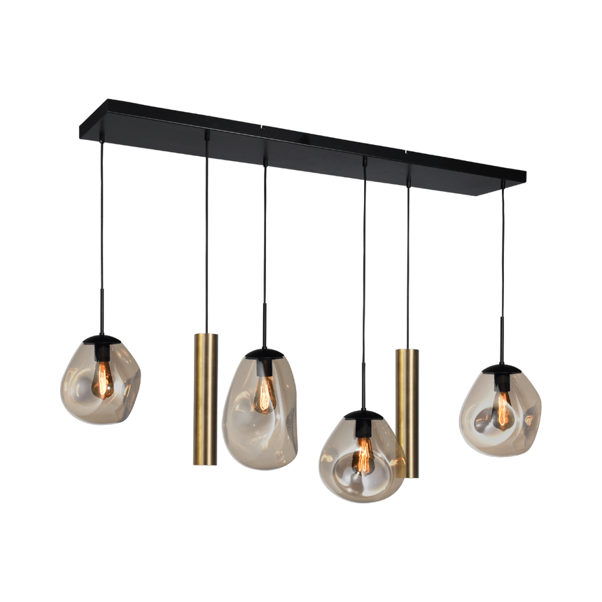 Lava 6 izzós arany üveg függőlámpa