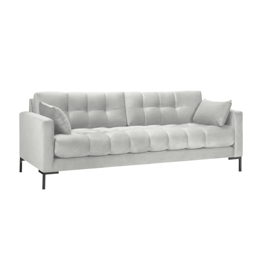 Mamaia 3 személyes bársony kanapé fekete lábbal