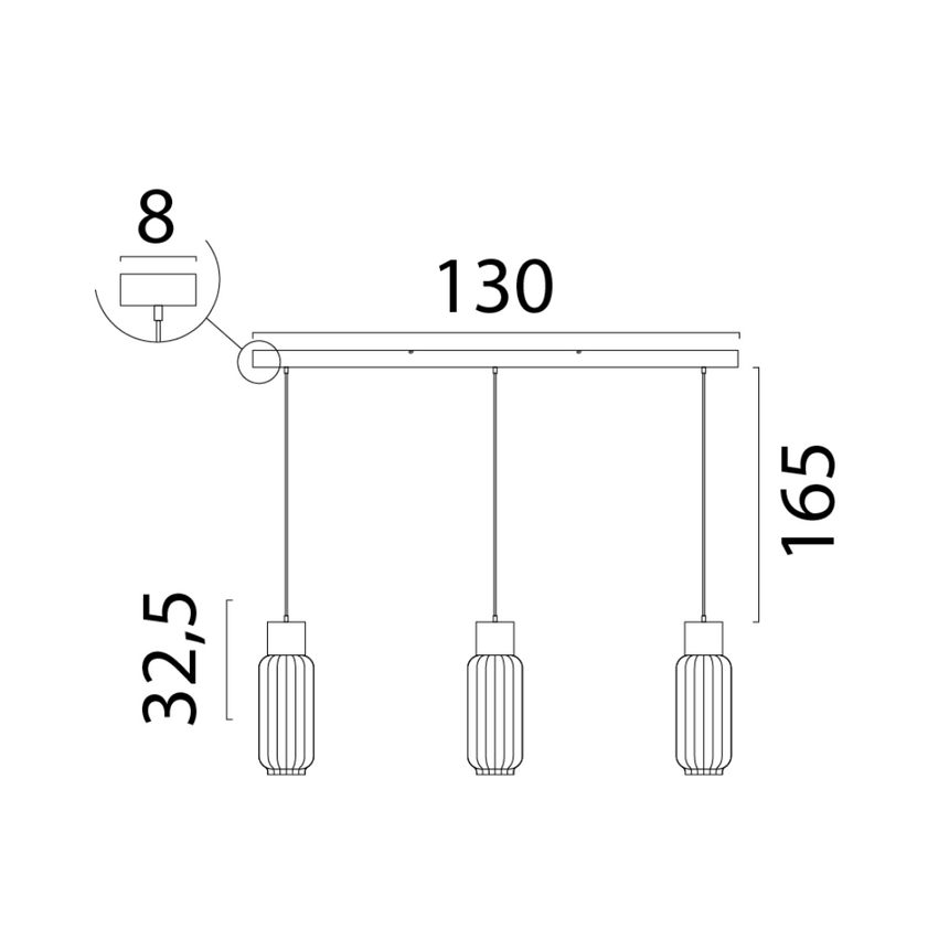 Lett üveg függőlámpa fekete foglalattal