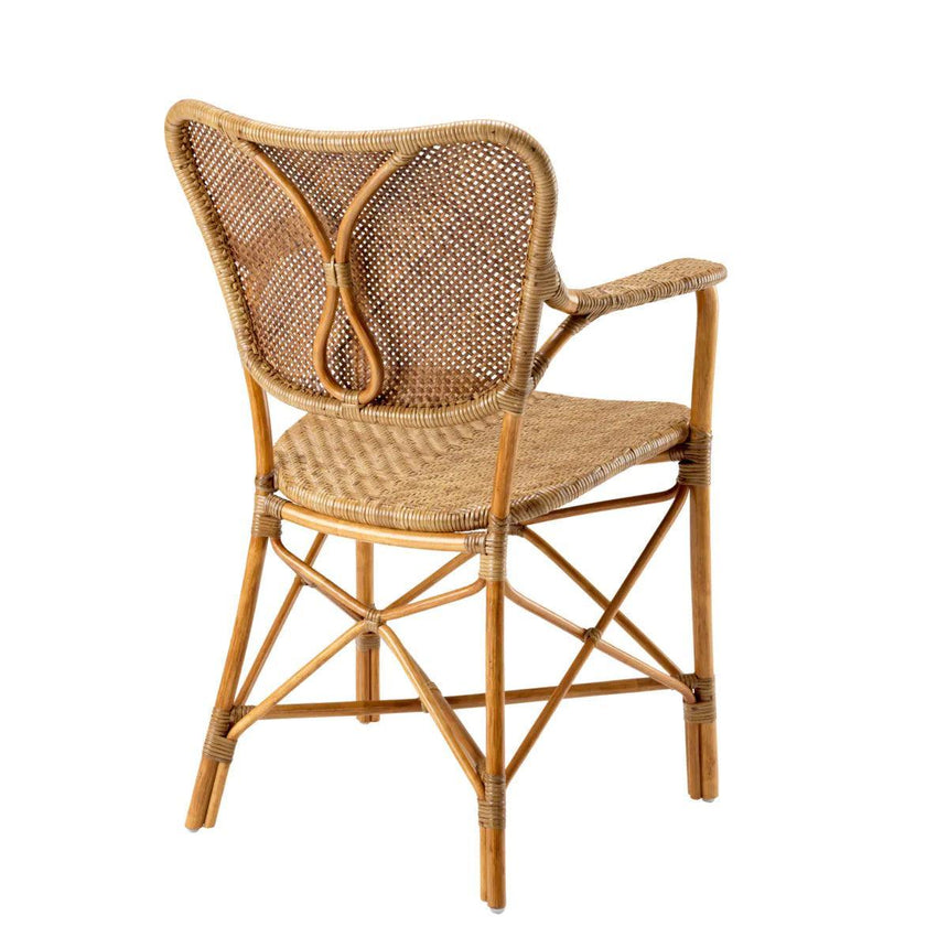 Colony rattan chair with armrests