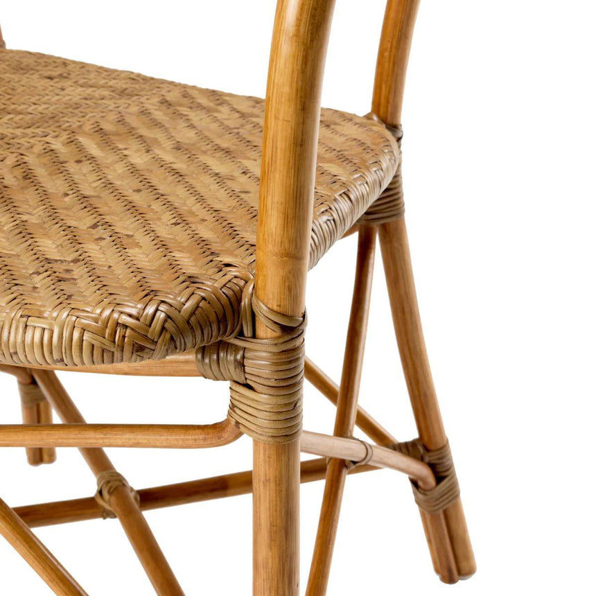 Colony rattan chair with armrests