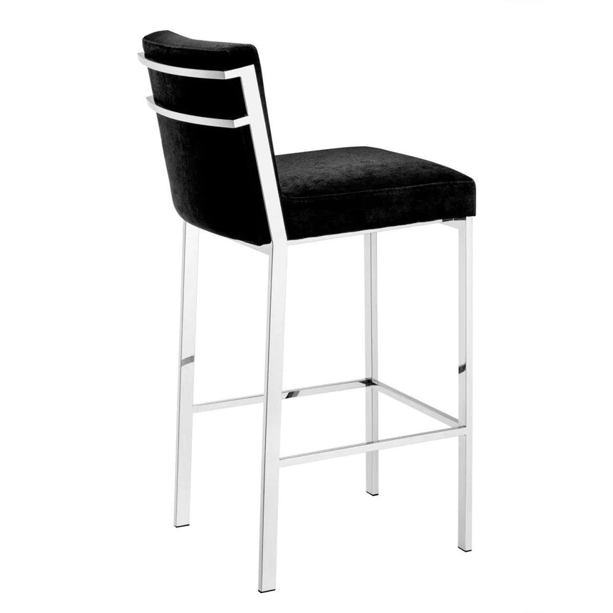 Scott bársony bárszék króm lábbal