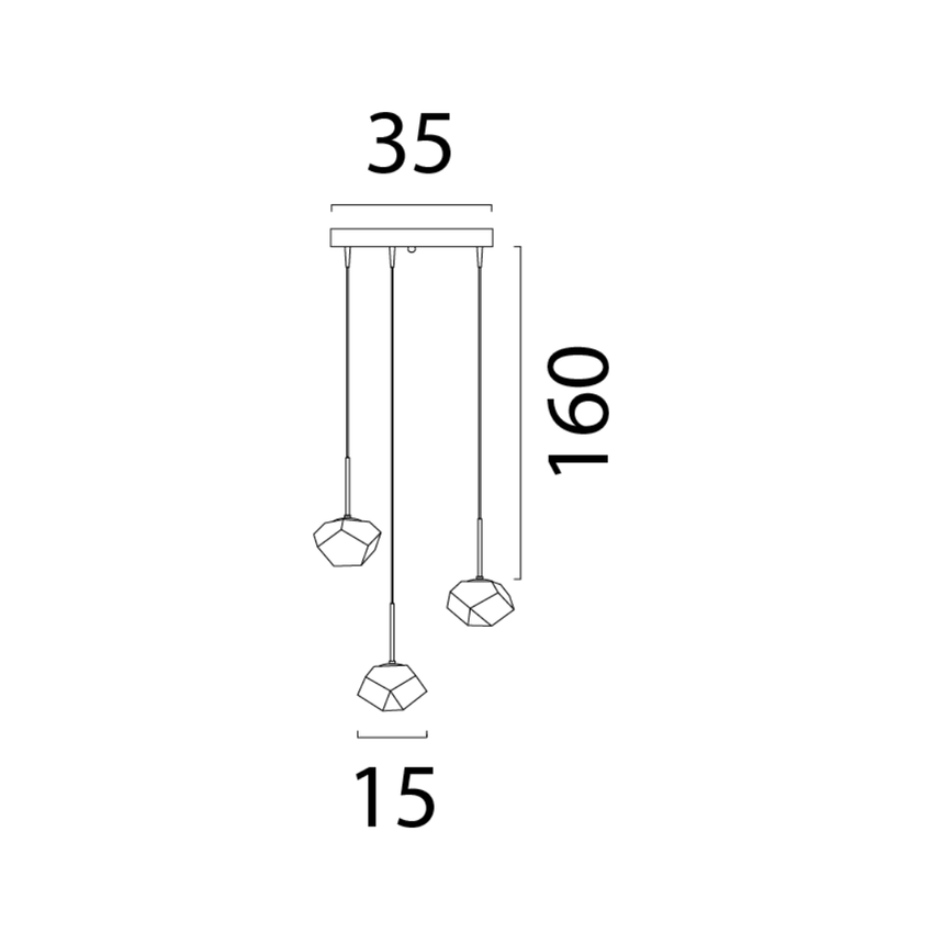 Pezzo üveg függőlámpa