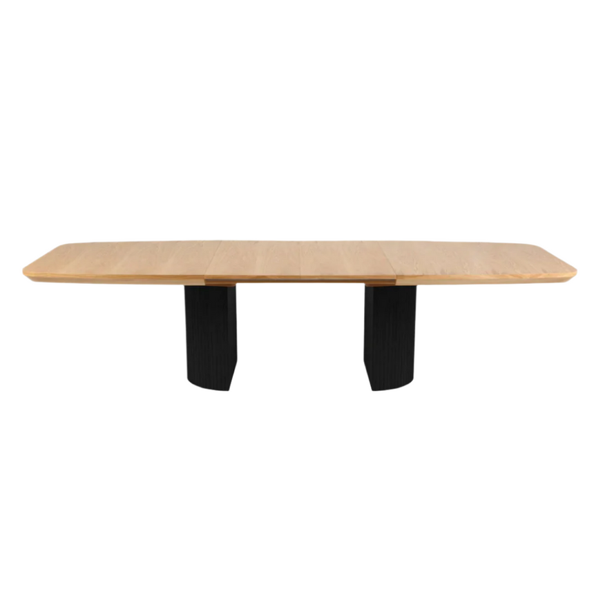 Mana extendable wooden dining table with black legs