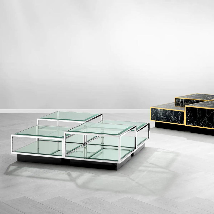 Tortona glass coffee table set