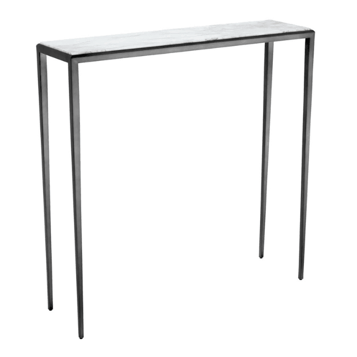 Henley marble console table with bronze legs 90x24