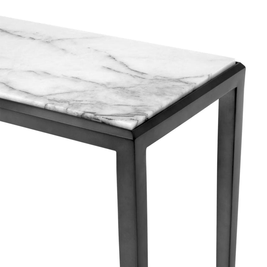 Henley marble console table with bronze legs 90x24