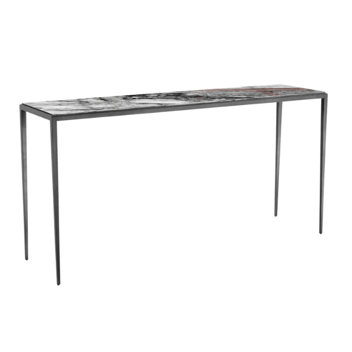 Henley marble console table with bronze legs 152x40