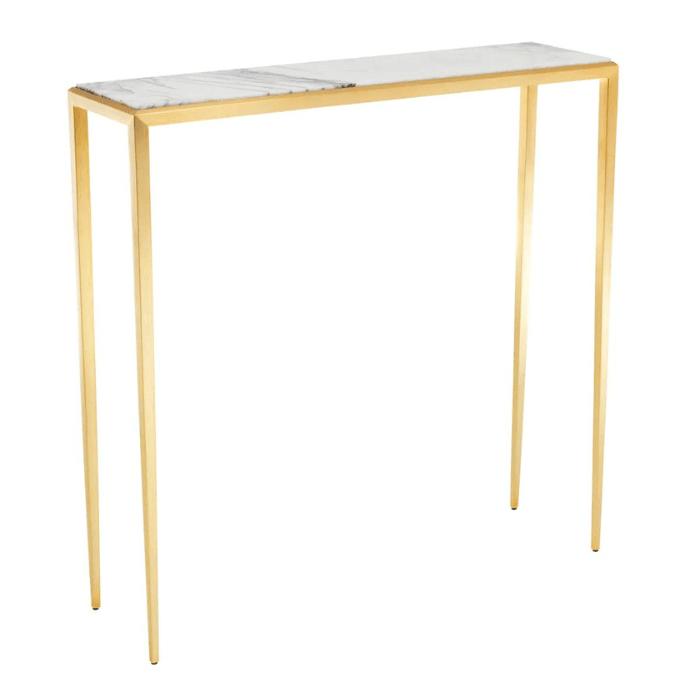 Henley marble console table with gold legs 90x24