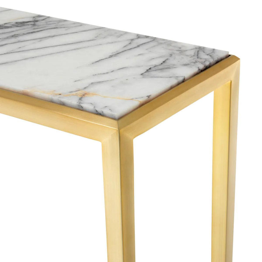 Henley marble console table with gold legs 90x24