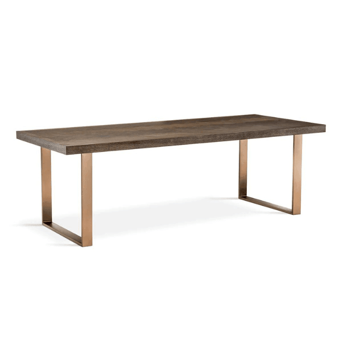 Melchior wooden dining table with brass legs 230x100