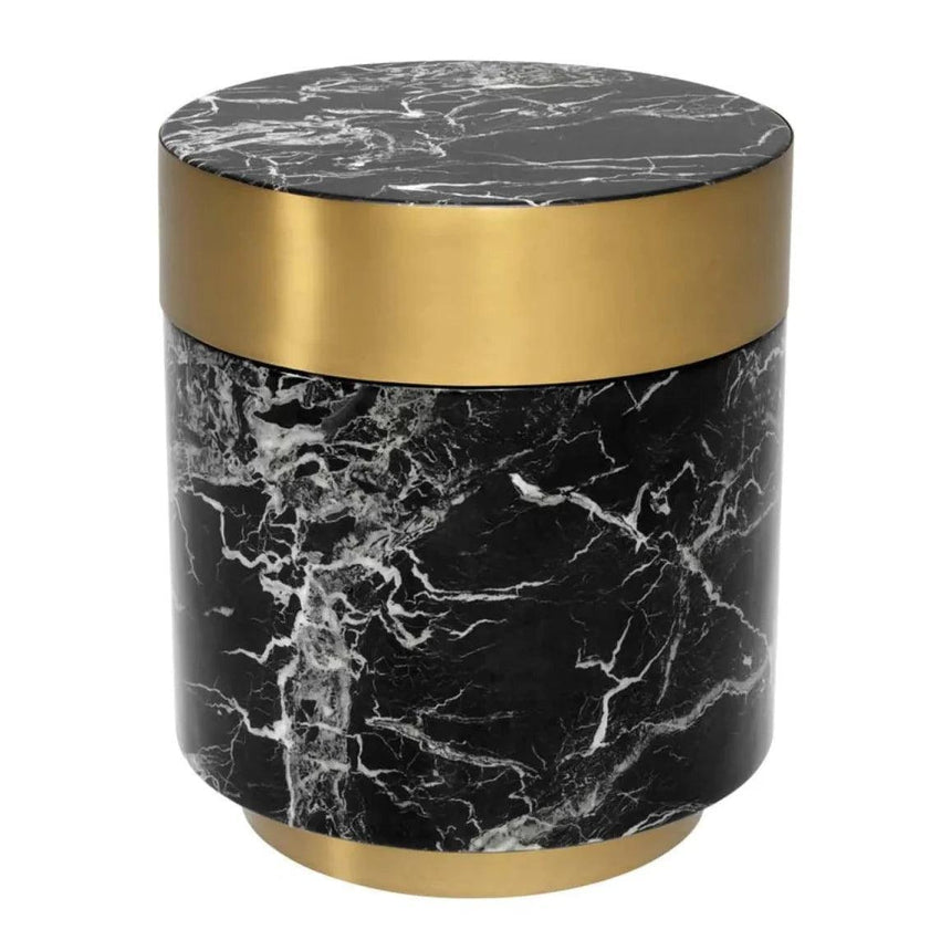 Caron marble-effect side table