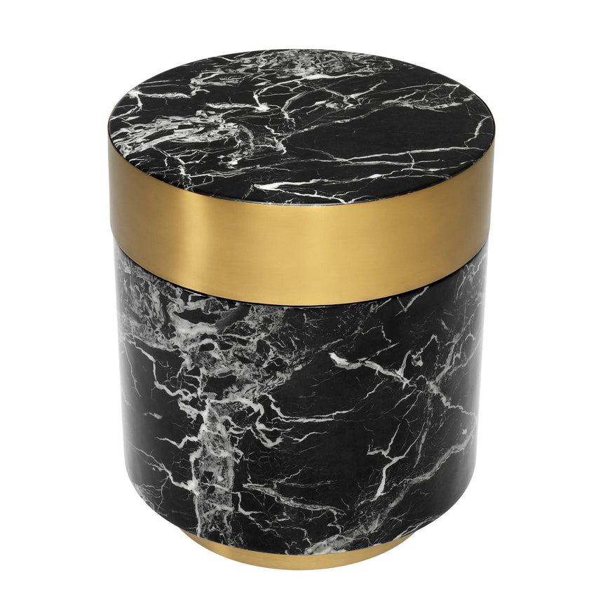 Caron marble-effect side table