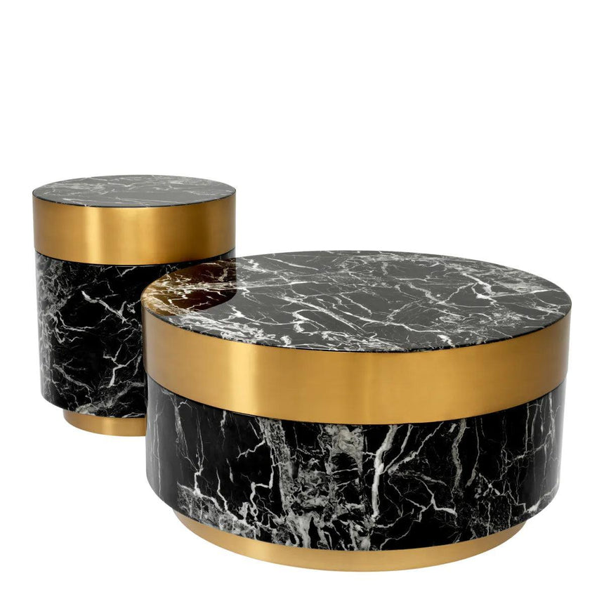 Caron marble-effect side table