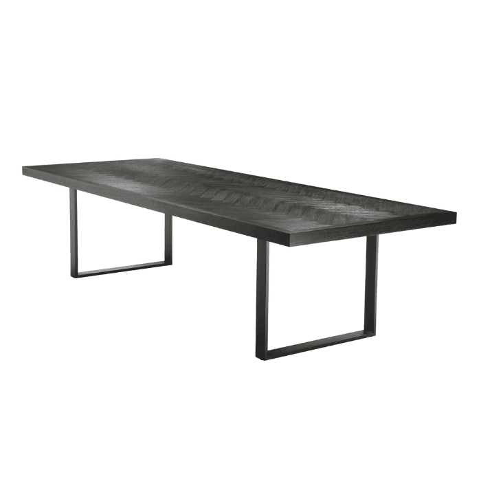 Melchior wooden dining table with bronze legs 300x115