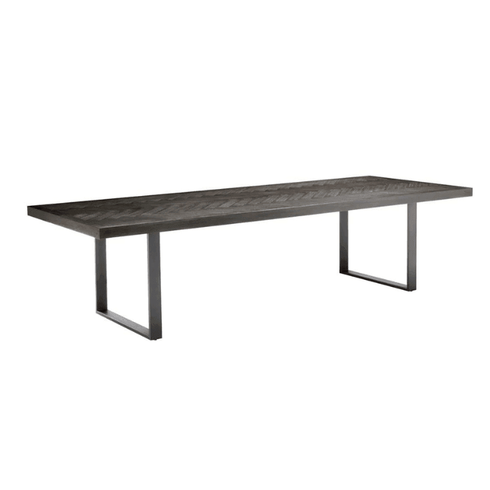 Melchior wooden dining table with bronze legs 300x115