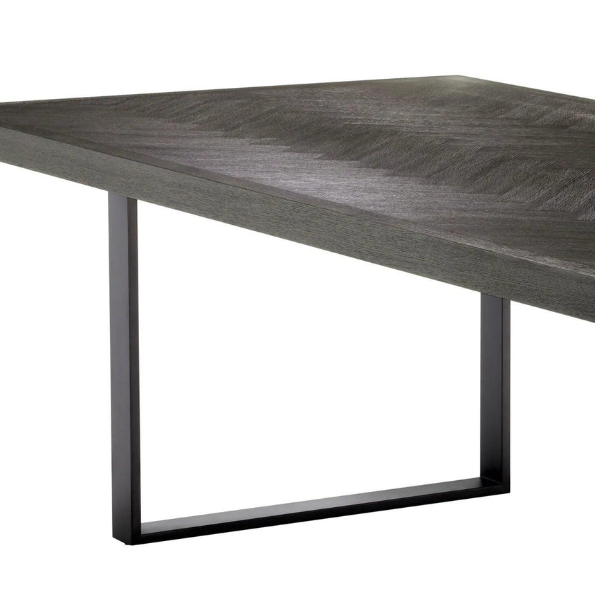 Melchior wooden dining table with bronze legs 300x115
