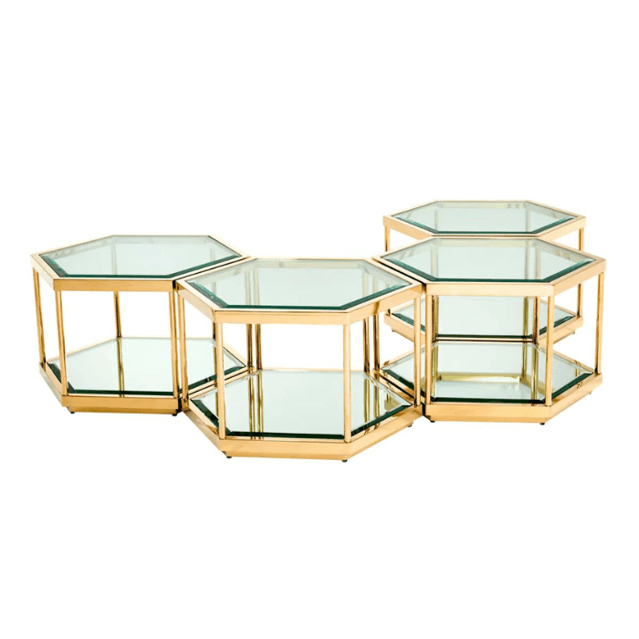 Sax glass coffee table set