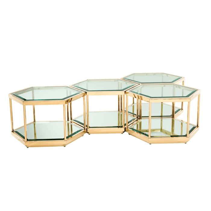 Sax glass coffee table set