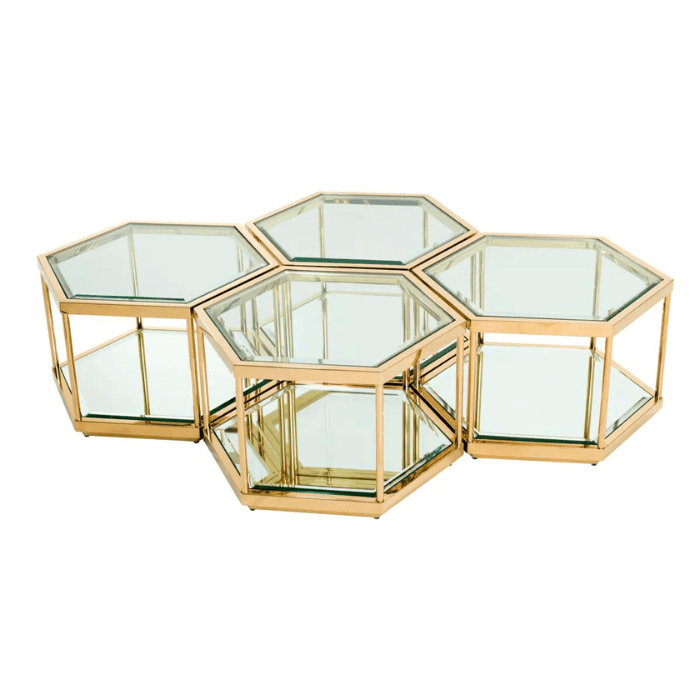 Sax glass coffee table set