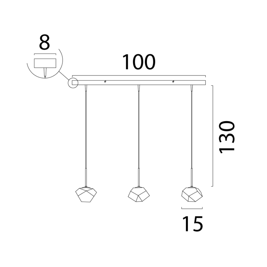 Pezzo üveg függőlámpa