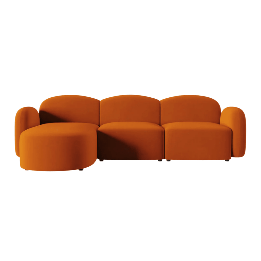 Blair left-hand velvet corner sofa 274x167