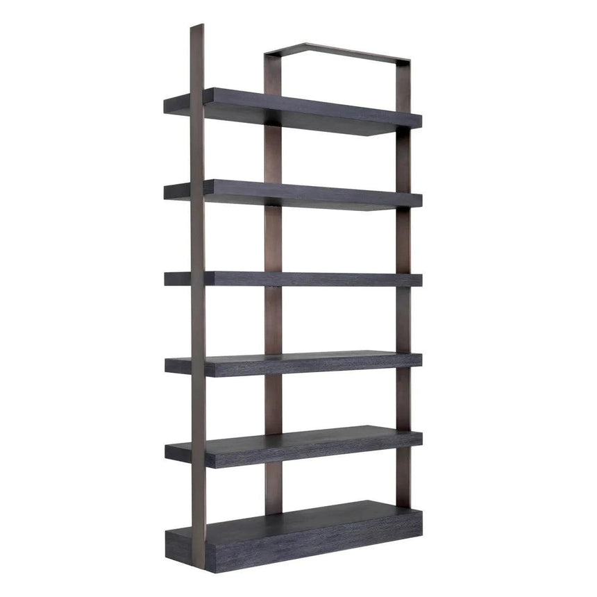 Geo wooden shelf with bronze frame