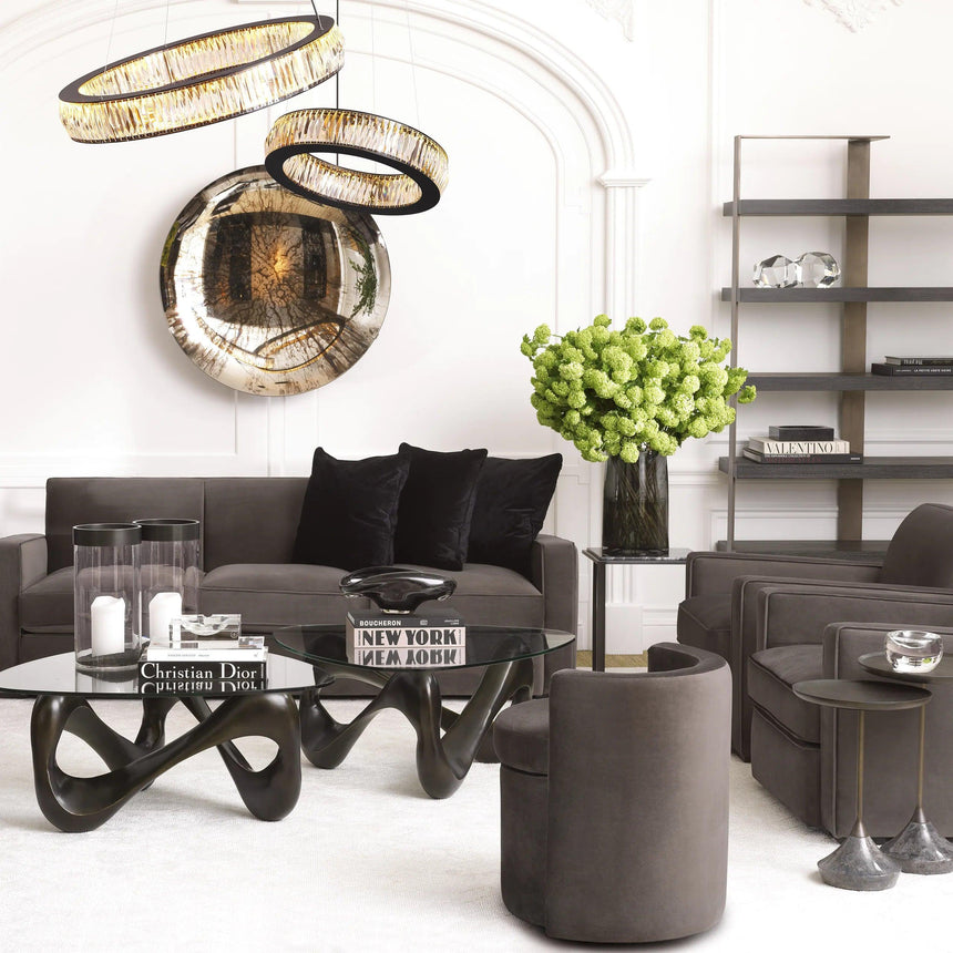 Geo wooden shelf with bronze frame