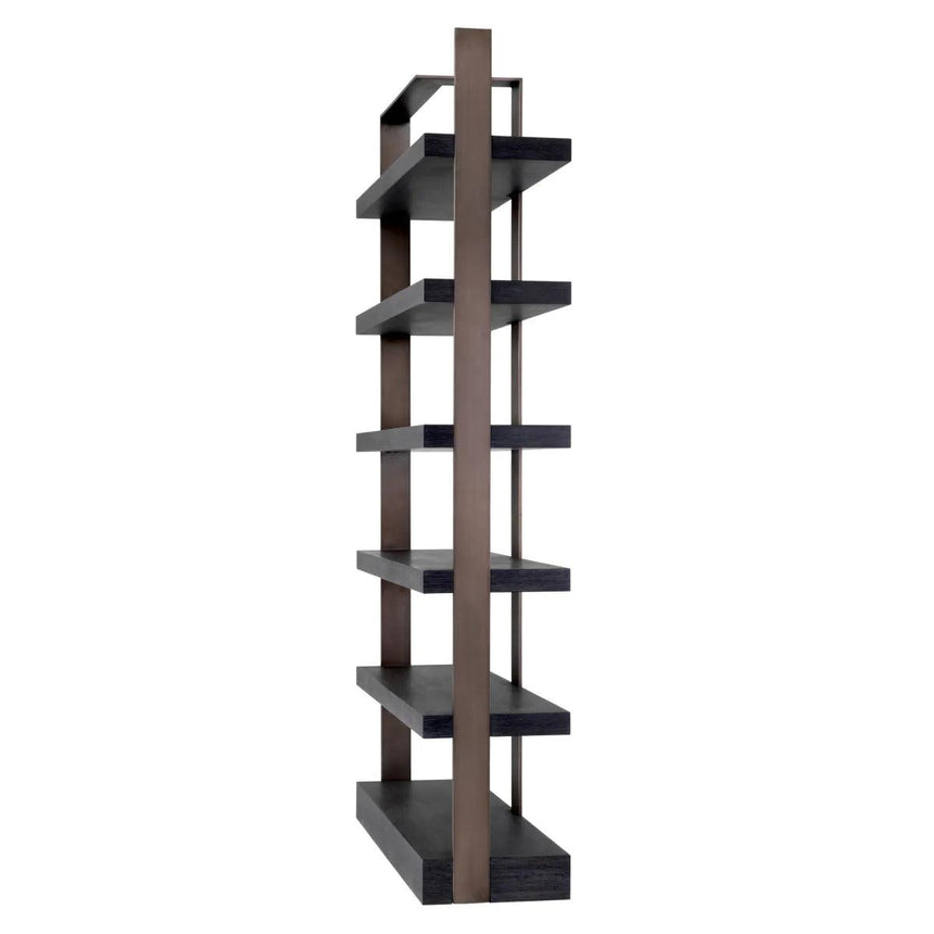Geo wooden shelf with bronze frame