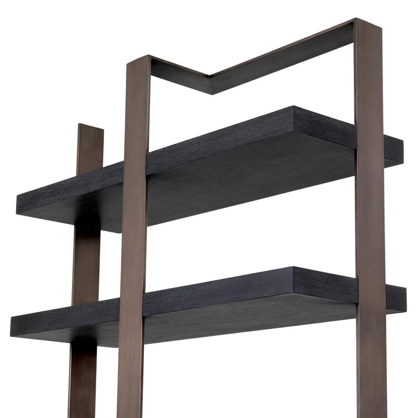 Geo wooden shelf with bronze frame