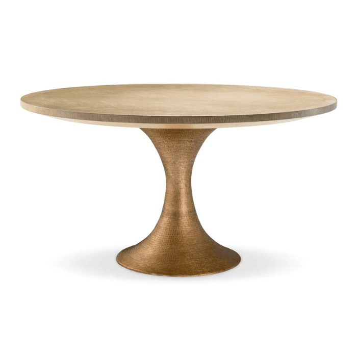 Melchior wooden dining table with brass legs Ø140