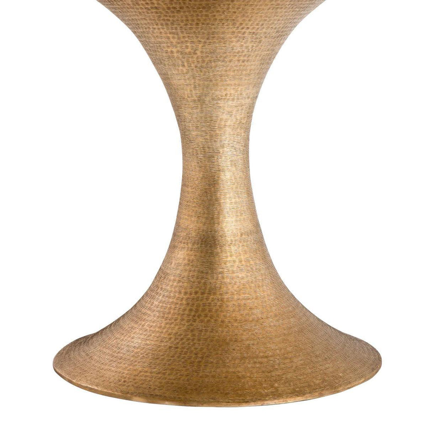 Melchior wooden dining table with brass legs Ø140