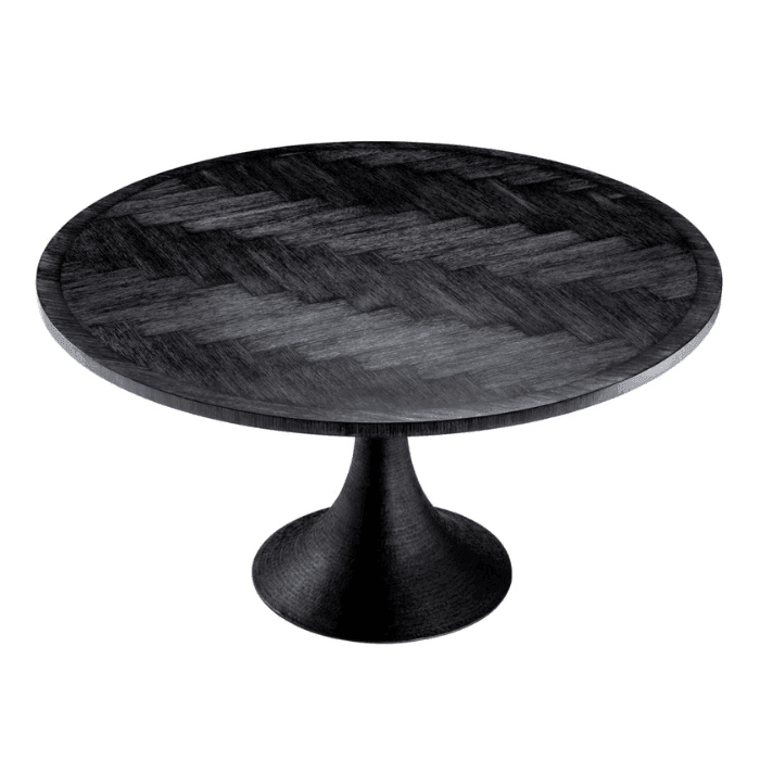 Melchior wooden dining table with black legs Ø140