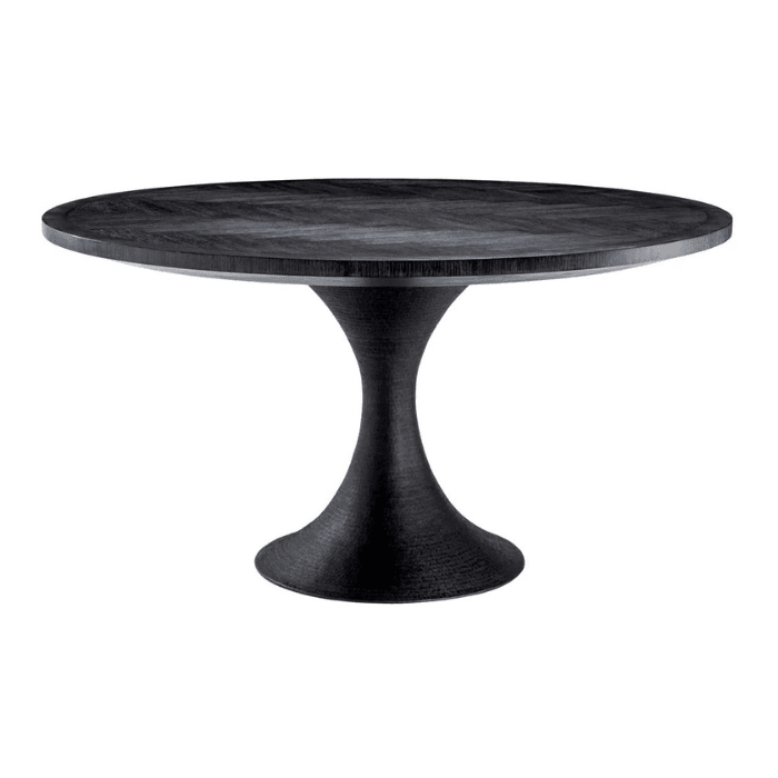 Melchior wooden dining table with black legs Ø140