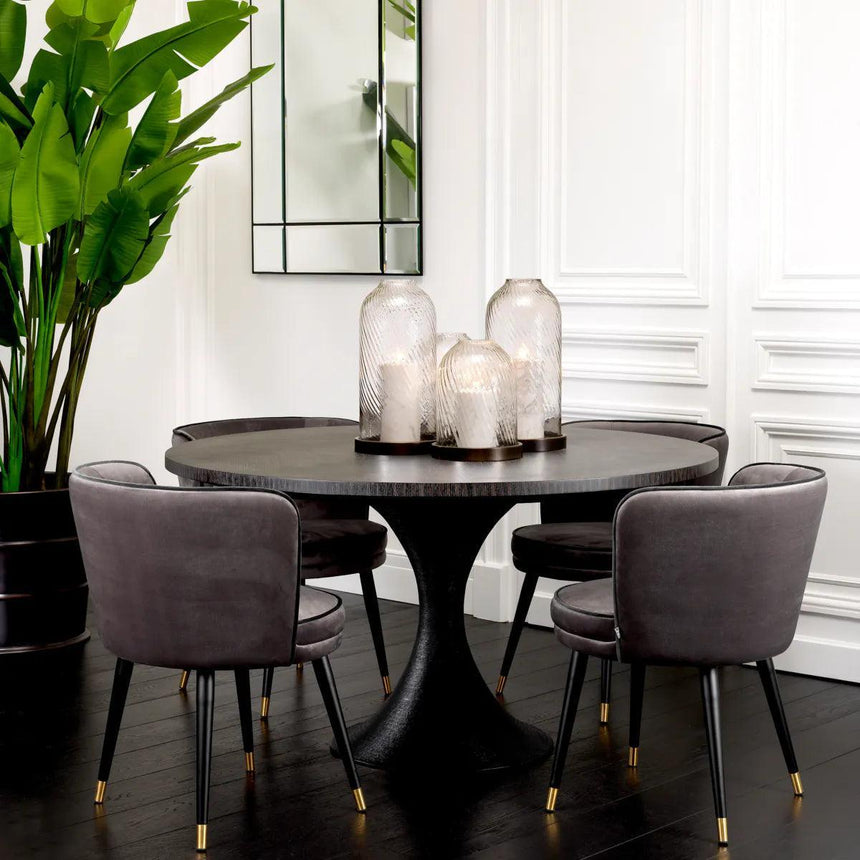 Melchior wooden dining table with black legs Ø140