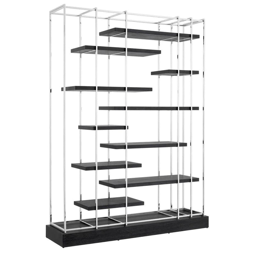 Ward wooden shelf with silver frame