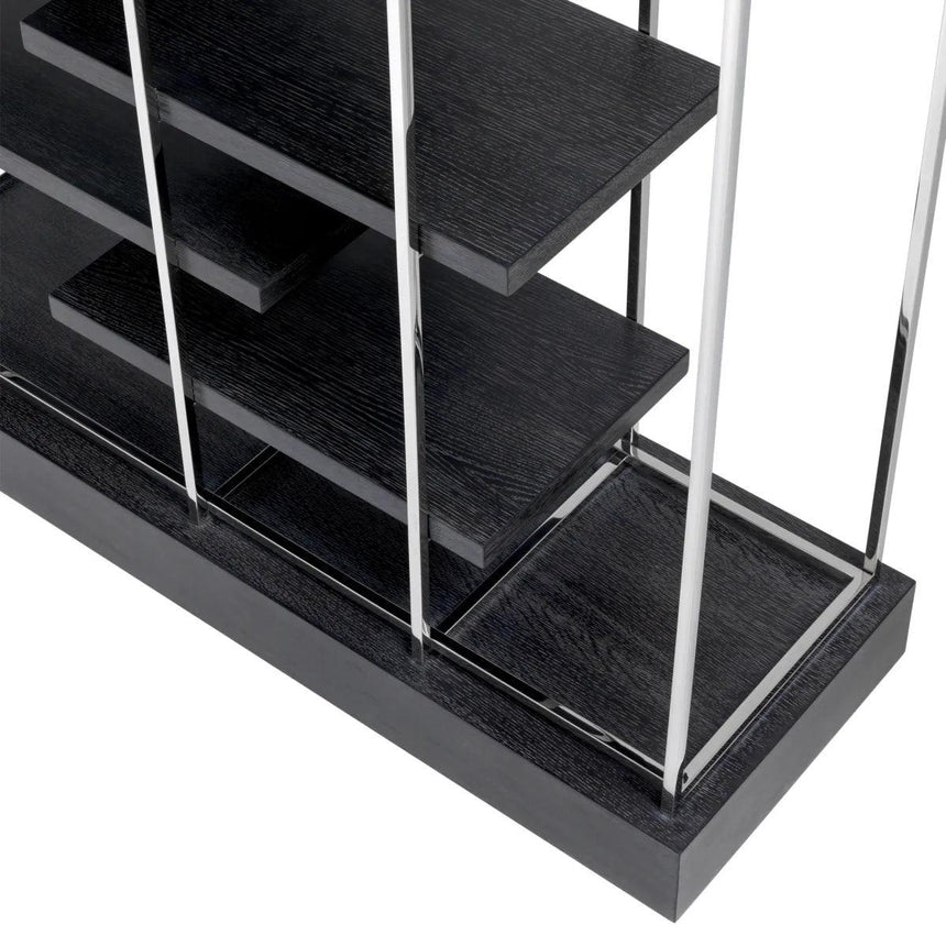 Ward wooden shelf with silver frame