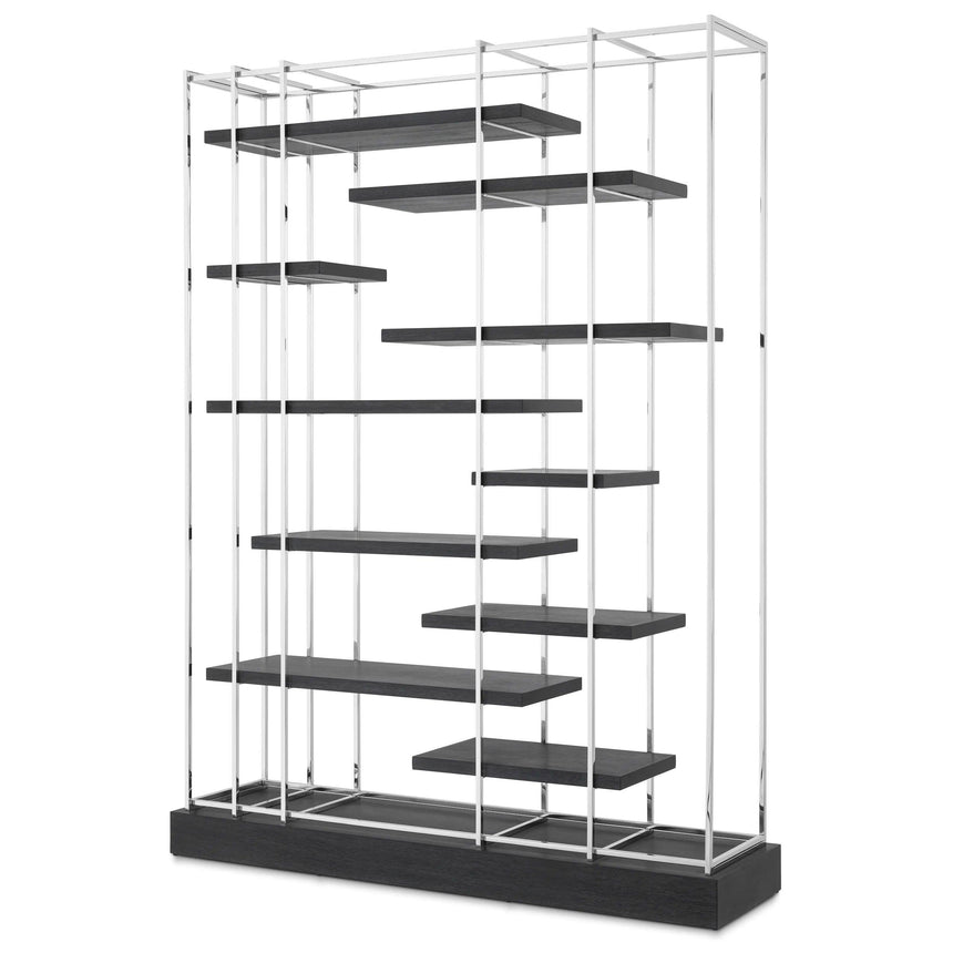 Ward wooden shelf with silver frame