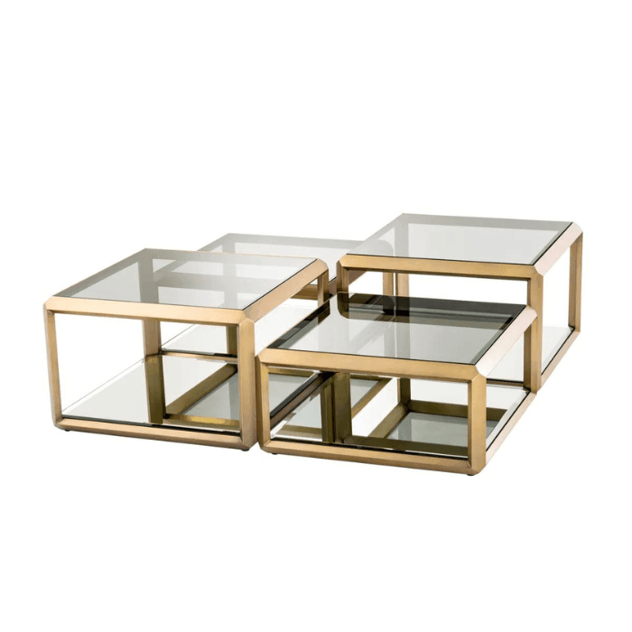 Callum smoked glass coffee table set
