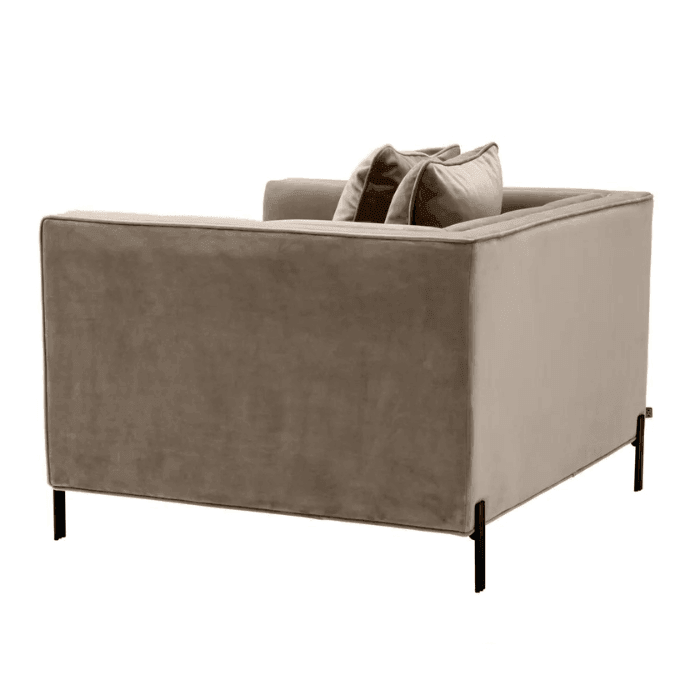 Sienna bársony fotel fekete lábbal