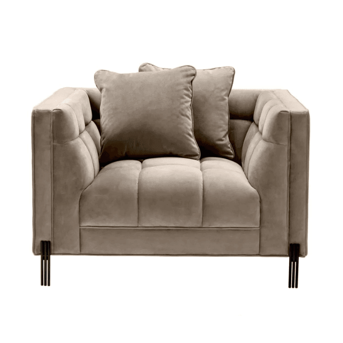 Sienna bársony fotel fekete lábbal