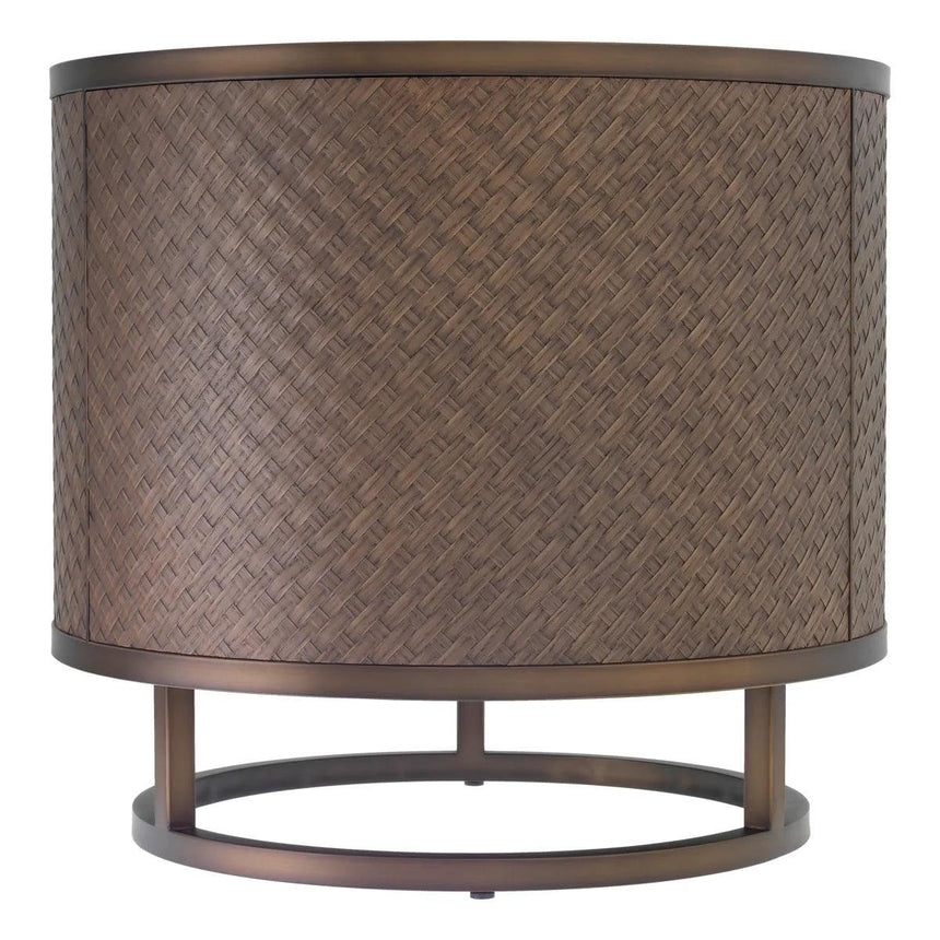 Napa Valley wooden side table with bronze legs