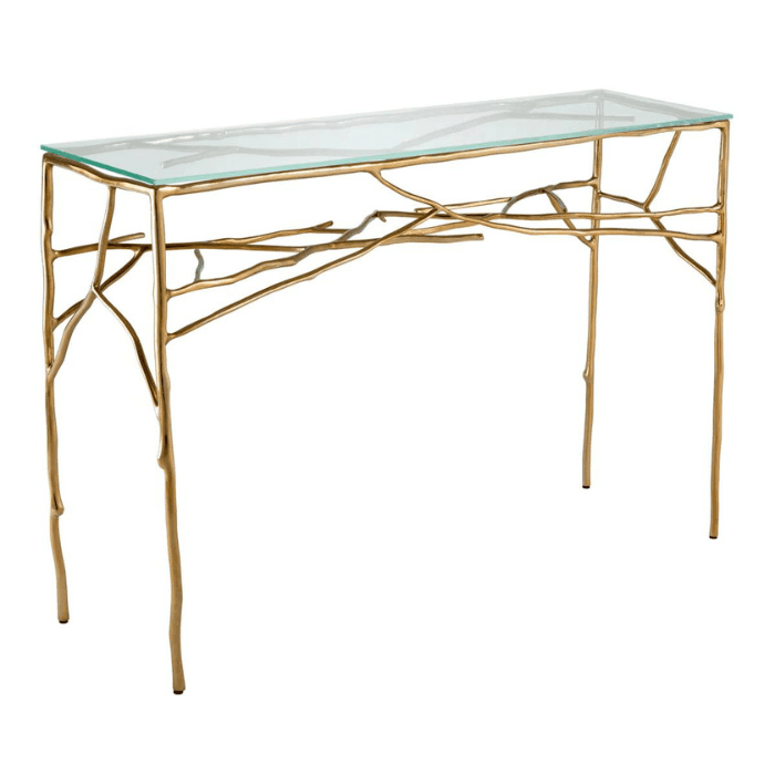 Antico glass console table 118x34