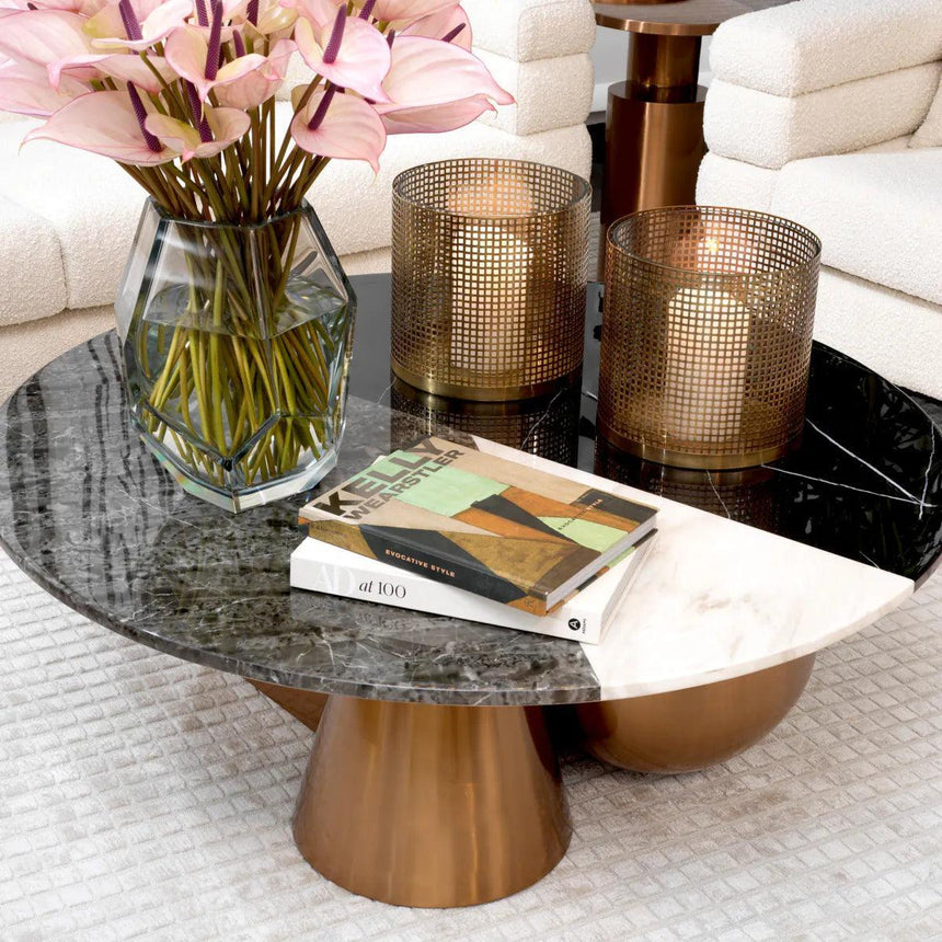 Tricolori marble-effect coffee table